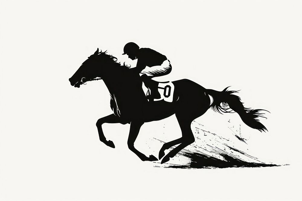 Horse racing silhouette clip art mammal animal adult.