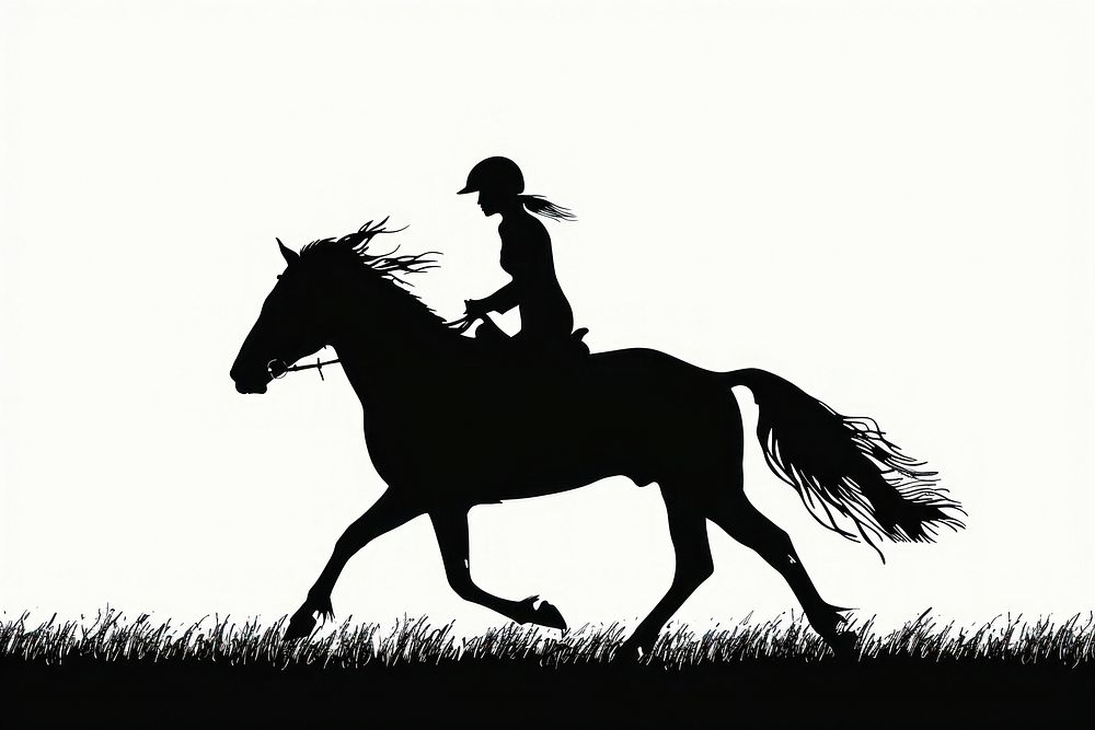 Horse riding silhouette clip art mammal animal herbivorous.