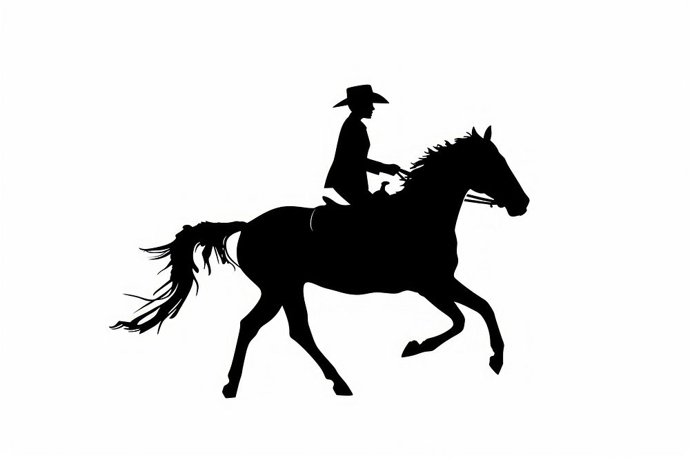 Horse riding silhouette clip art mammal animal white background.