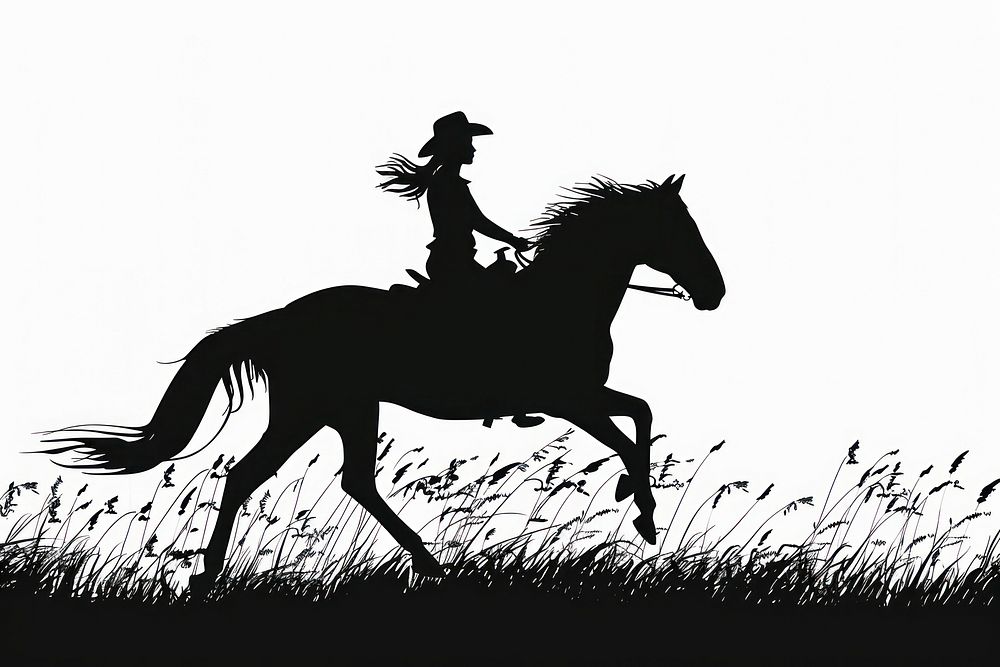 Horse riding silhouette clip art mammal animal monochrome.