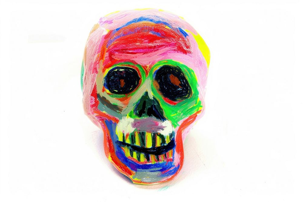 Mexican style skull photography painting portrait.