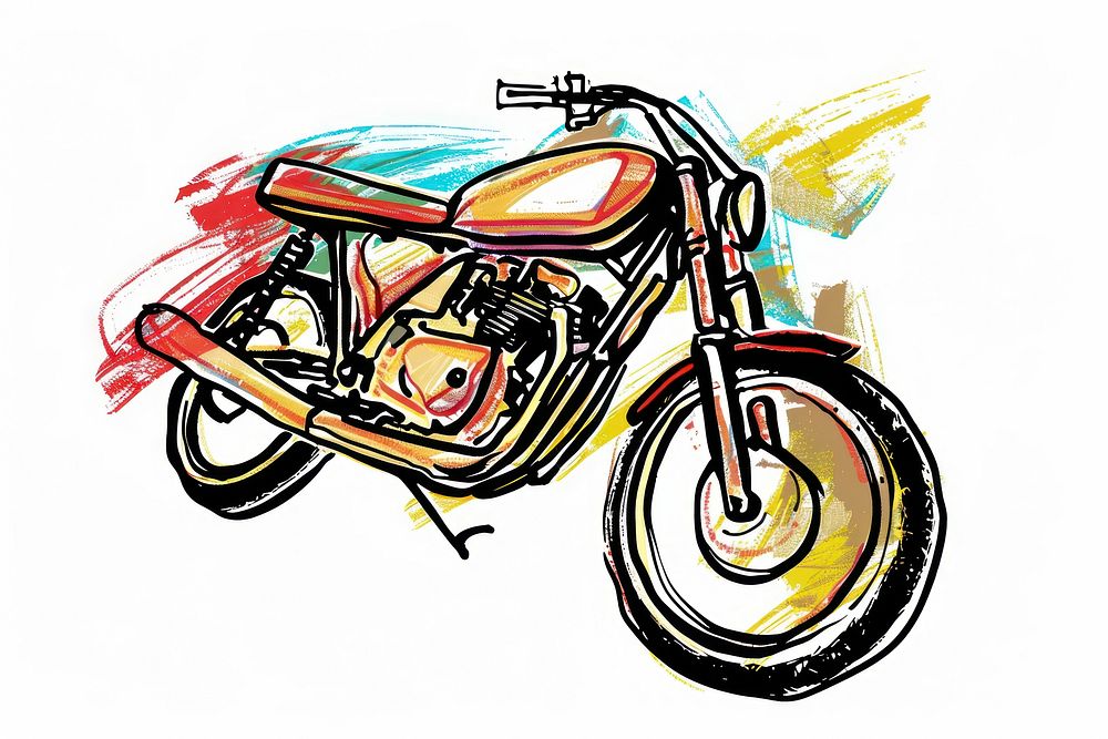 Motorcycle transportation illustrated drawing.