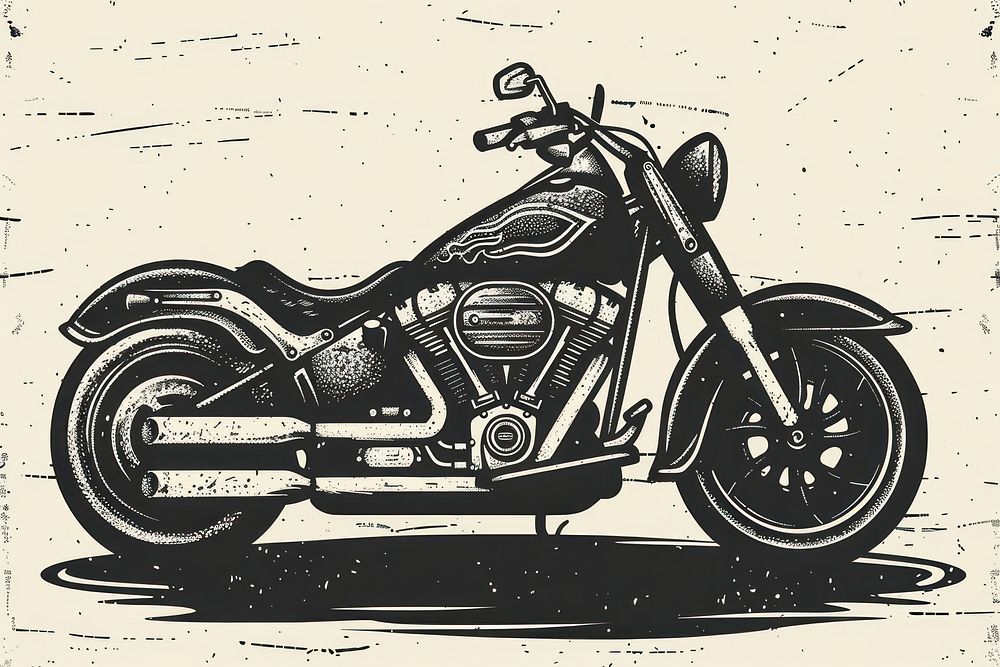 Motorcycle logo transportation illustrated vehicle.