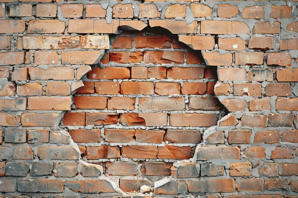 Brick wall home damage.