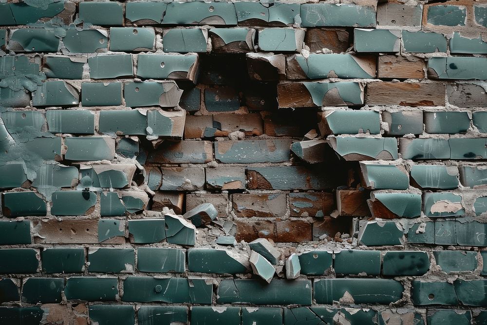 Brick wall home damage.