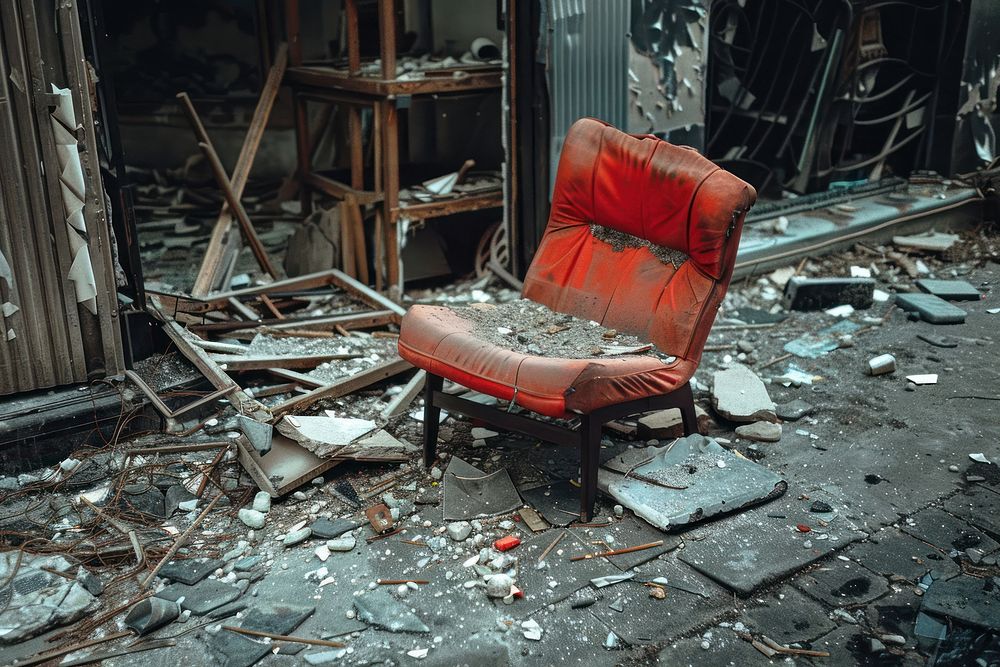 Chair deterioration architecture destruction.