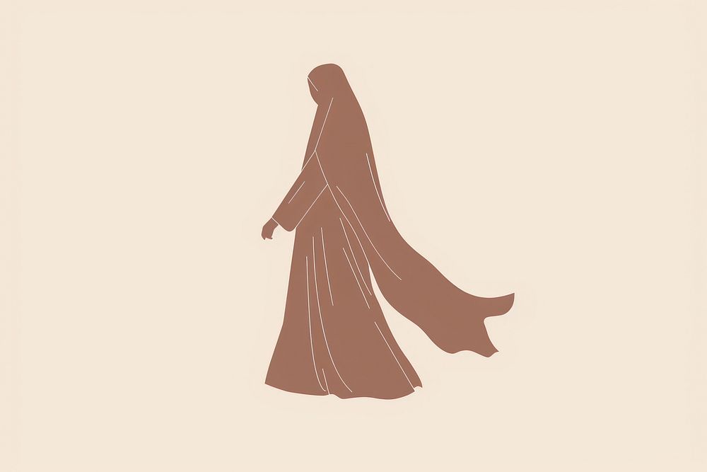 Muslim woman fashion adult silhouette.
