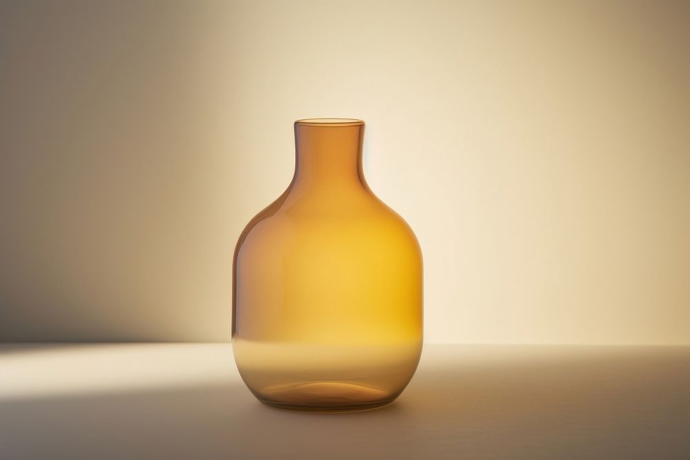 Amber glass vase mockup beverage pottery alcohol.