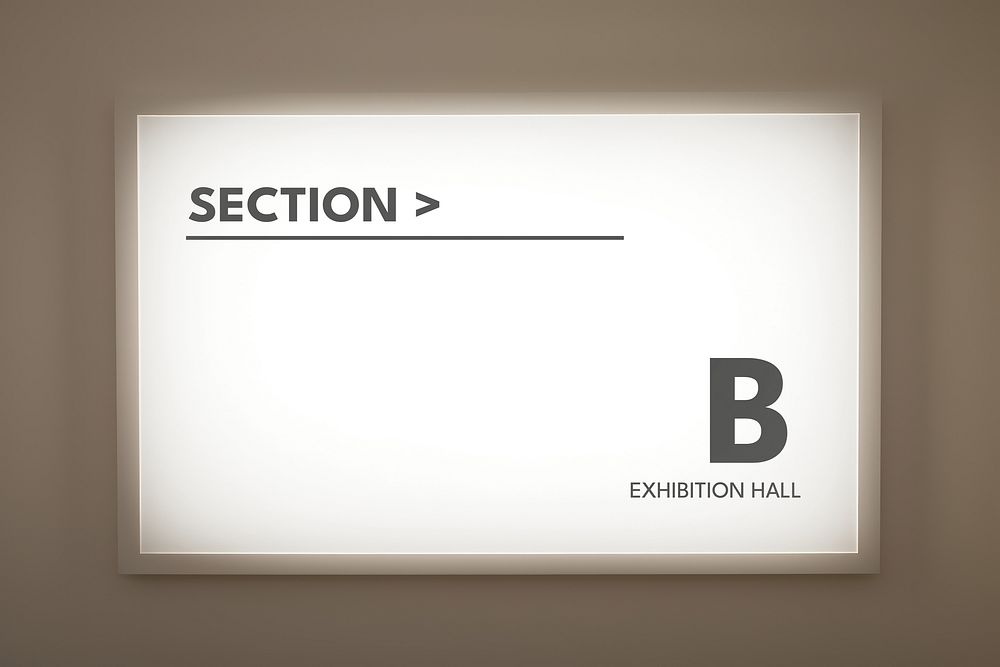 Exhibition hall sign mockup psd