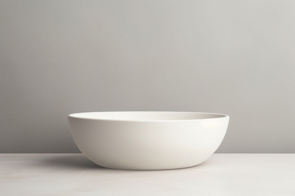 Simple ceramic bowl mockup porcelain bathing bathtub.