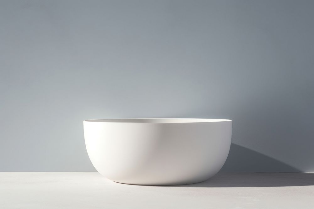 Simple ceramic bowl mockup porcelain pottery bathing.