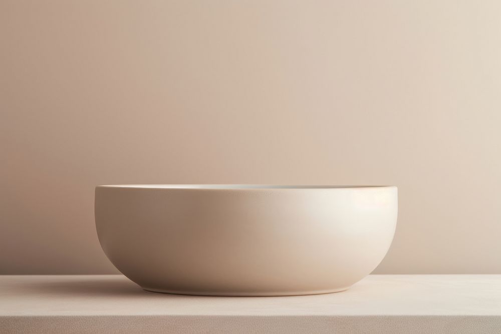 Simple ceramic bowl mockup porcelain bathing pottery.