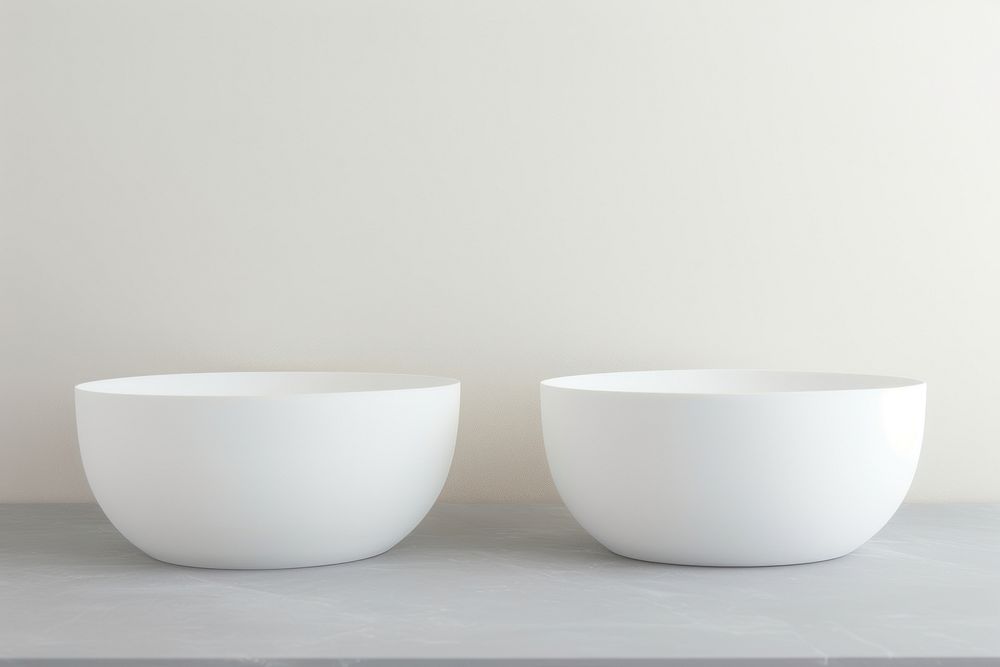 Simple ceramic bowls mockup porcelain pottery bathing.