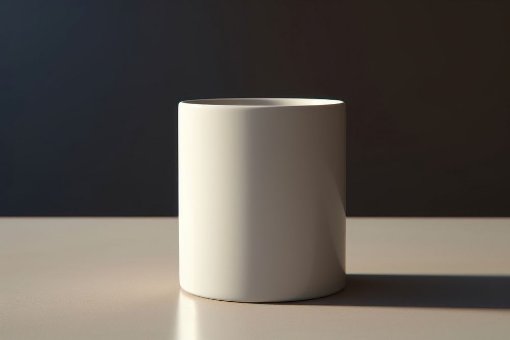 Simple ceramic mug mockup porcelain cylinder beverage.