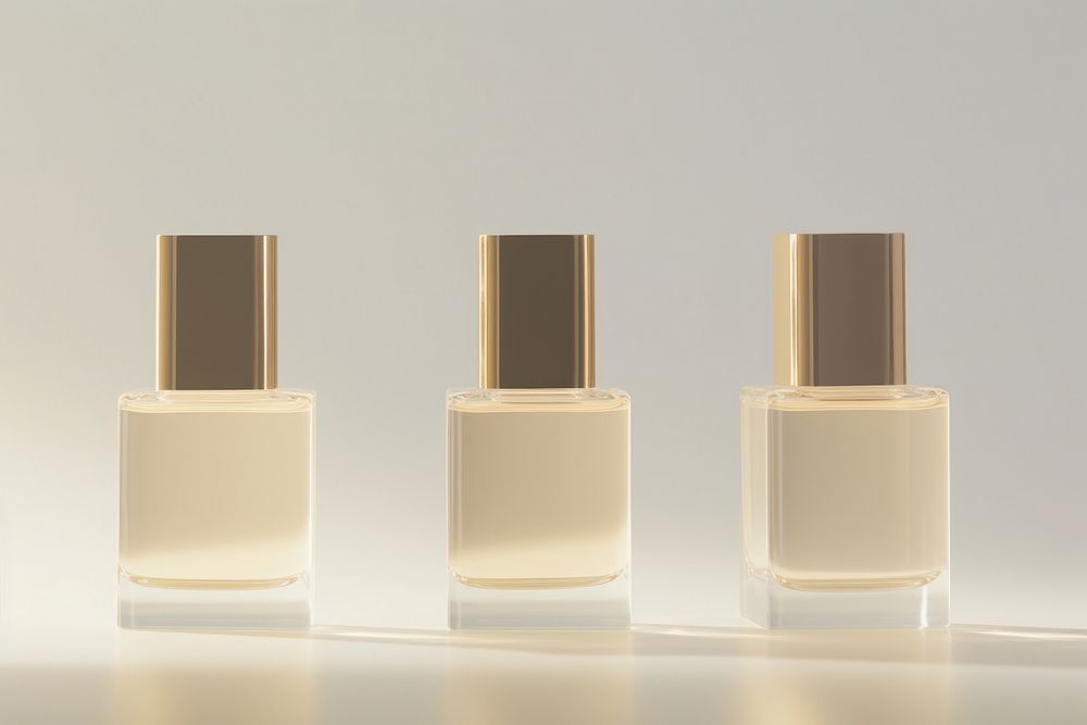 Perfume bottle mockups cosmetics nail polish.