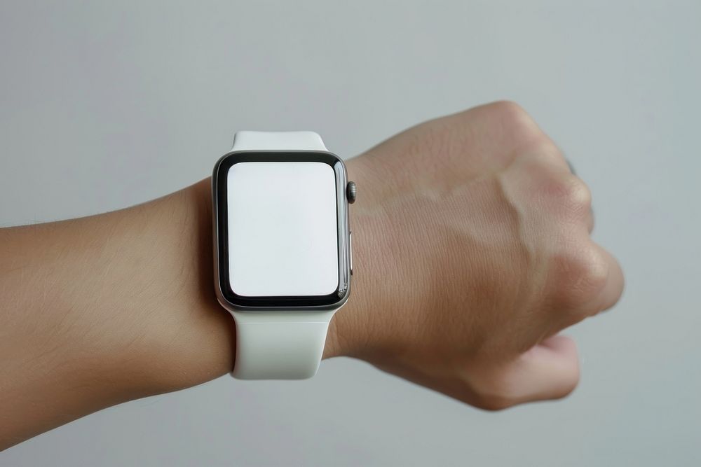 Smart watch mockup hand electronics wristwatch.