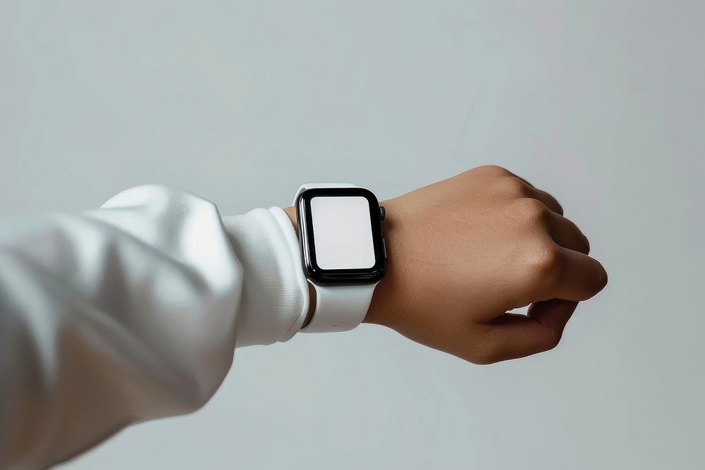 Smart watch mockup hand electronics accessories.