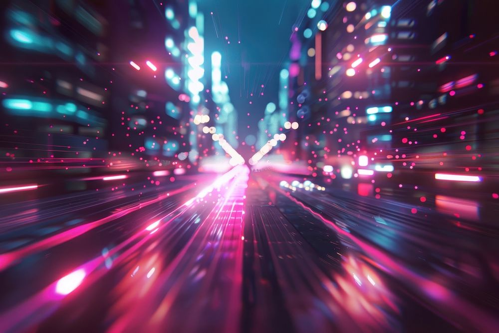 Futuristic blurry background electronics lighting urban.