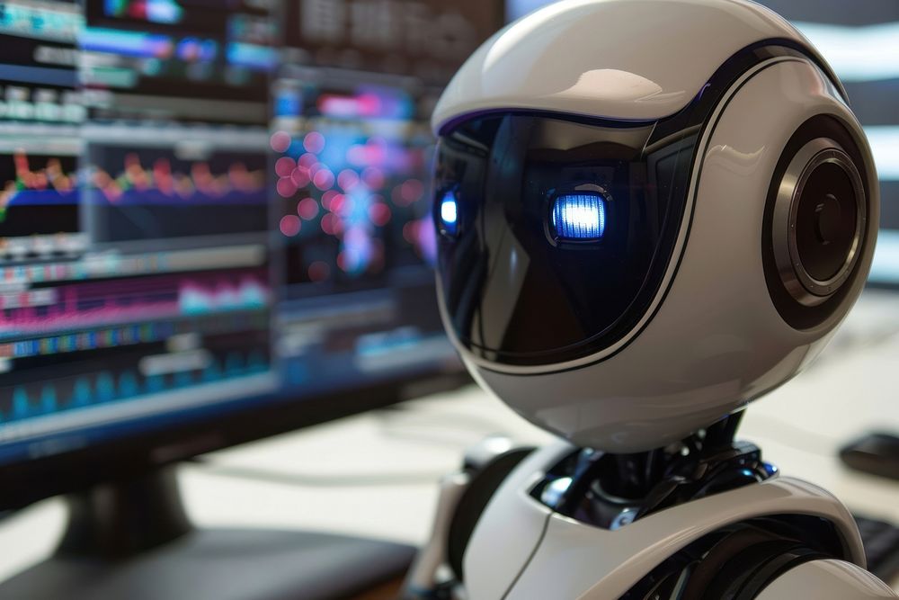 Artificial intelligence monitor robot electronics.