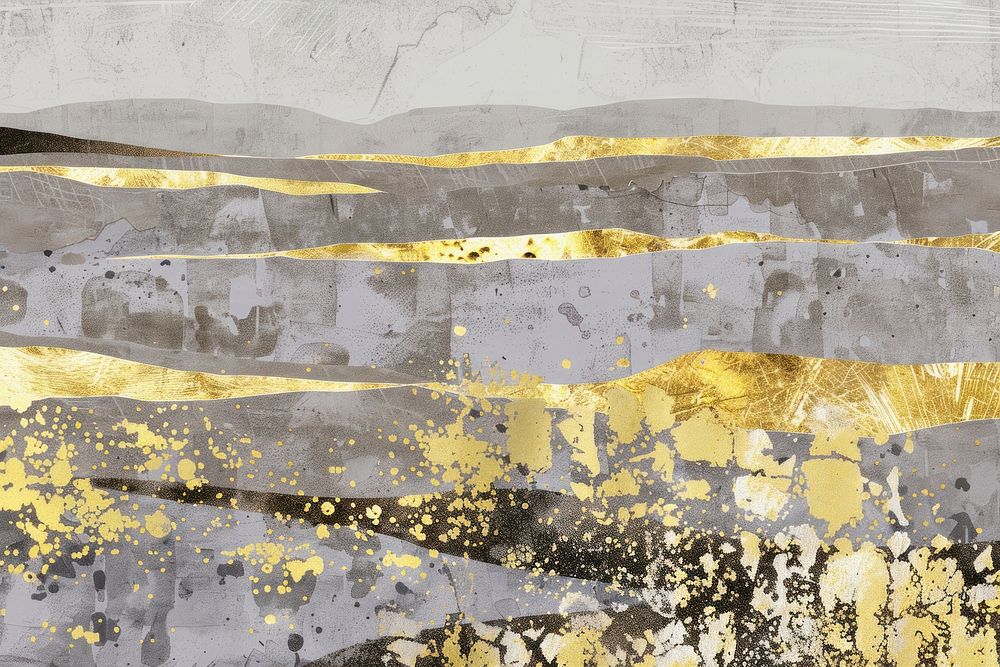 Field painting collage gold.