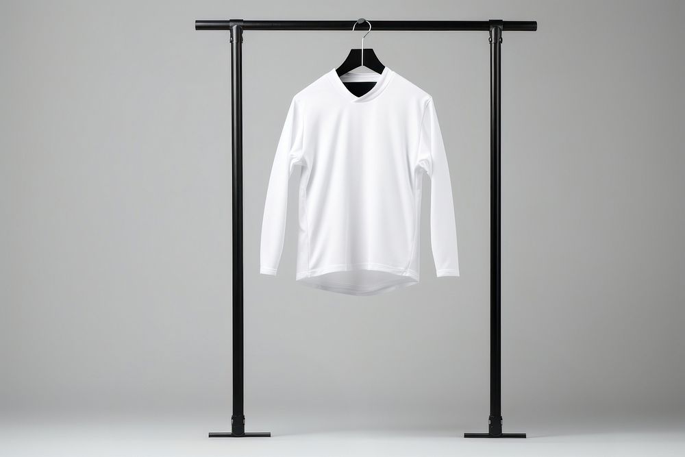 Sportwear white Mockup hanger clothing apparel.