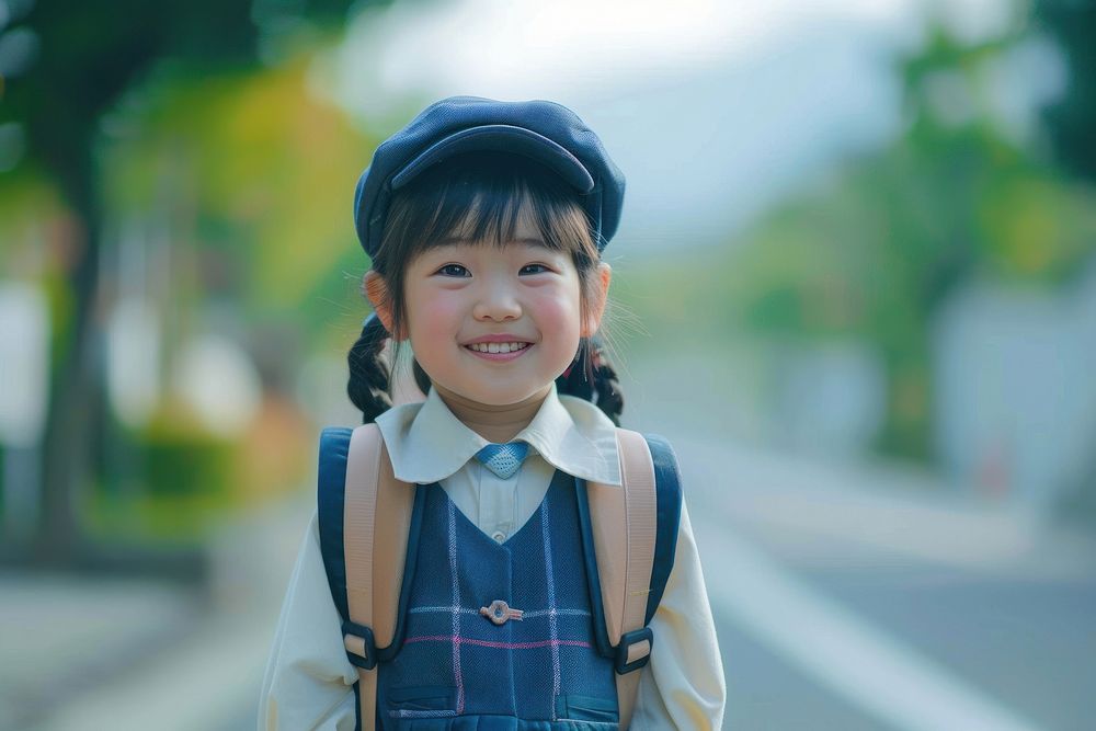 Cute little japanese kid happy clothing apparel.