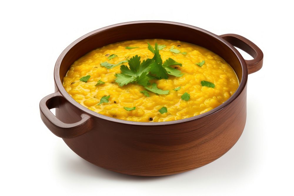 Dhal cookware cilantro curry.
