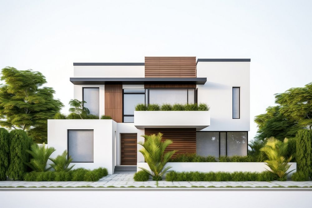 Modern Townhouse architecture building housing.