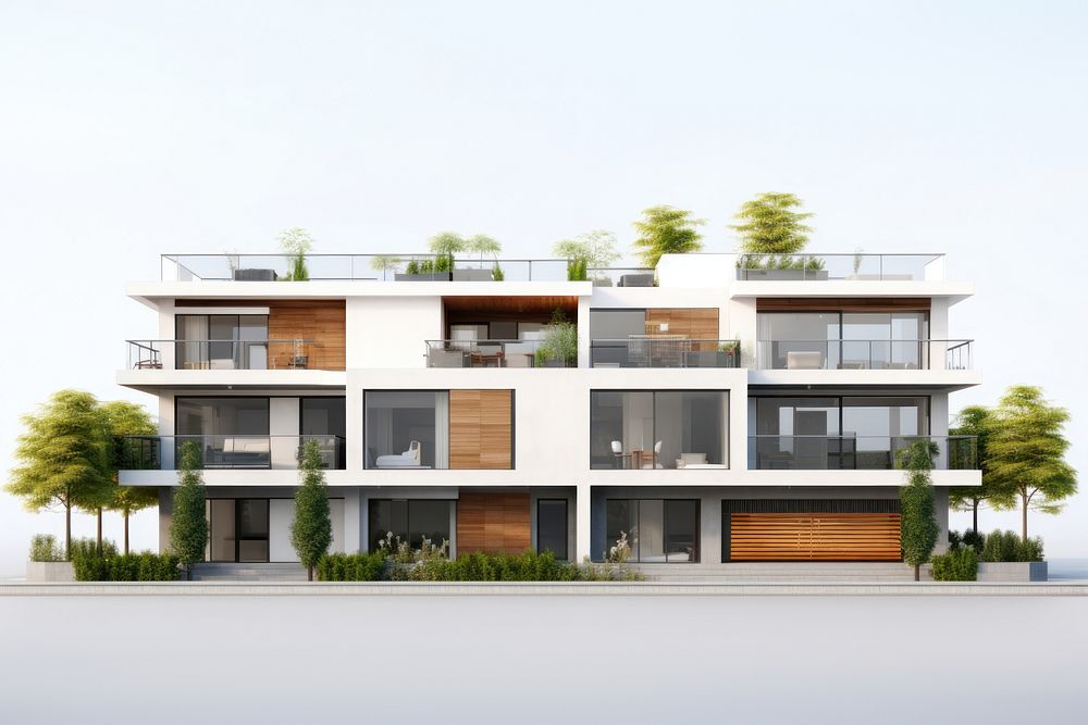Modern Townhouse town architecture building.