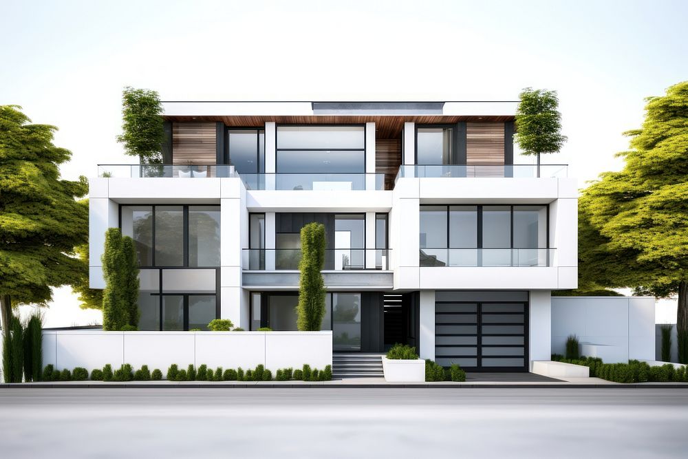 Modern Townhouse town architecture building.