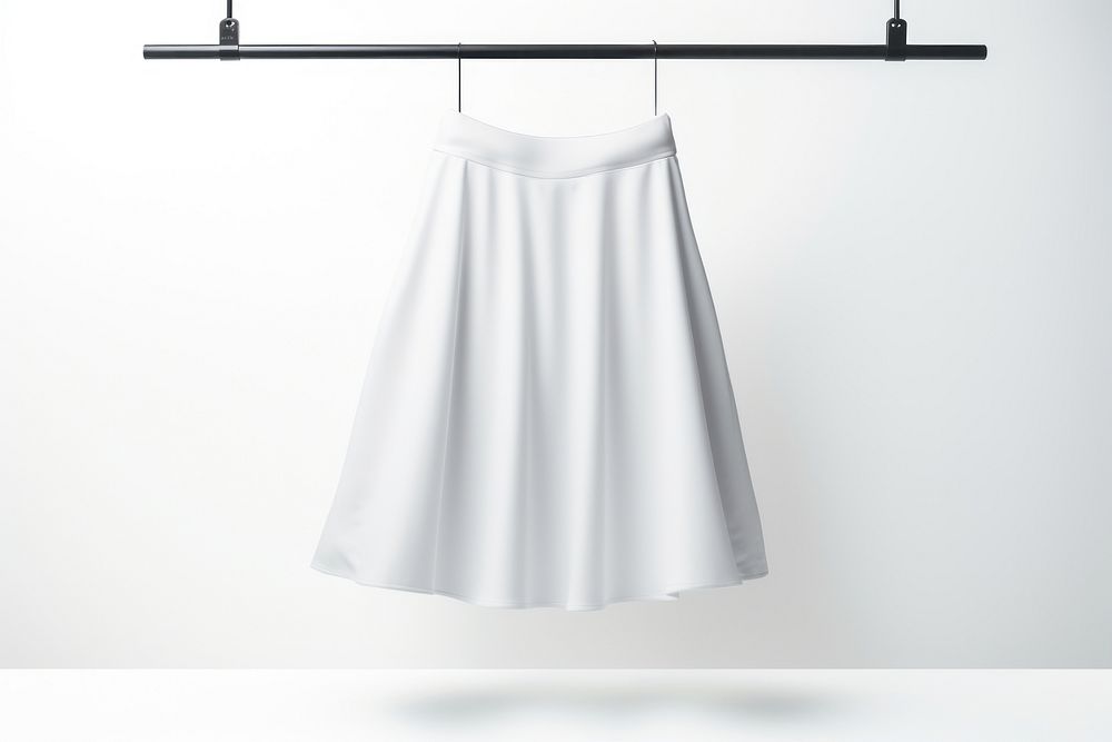 White short skirt mockup miniskirt clothing apparel.