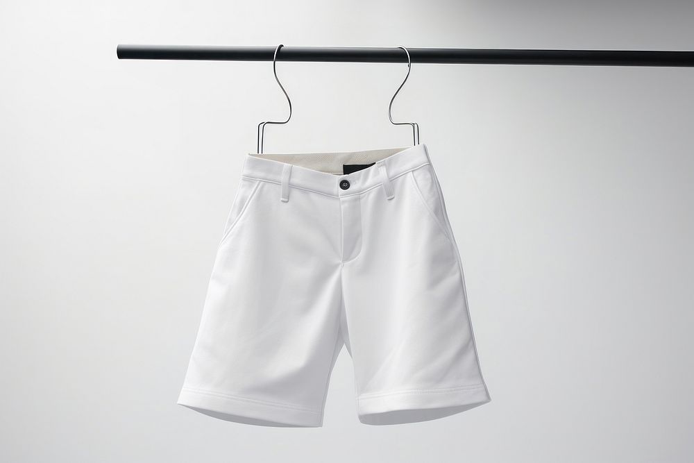 White shorts mockup clothing apparel swimming trunks.