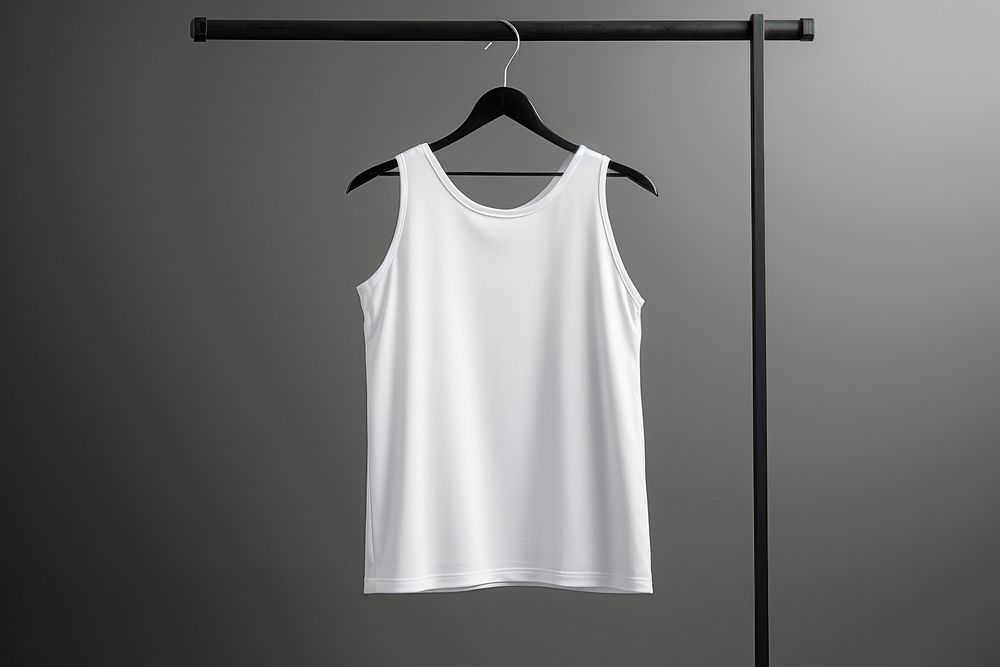 Tank top white Mockup hanger undershirt letterbox.