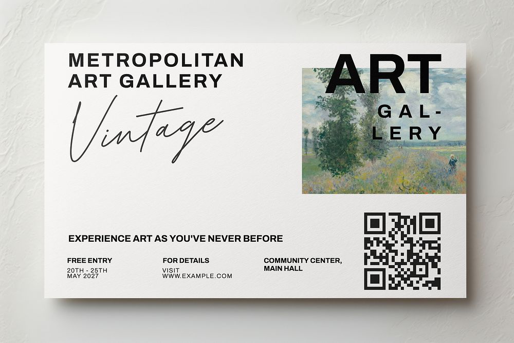 art gallery business card