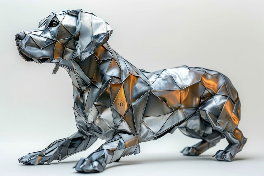 Cute Dog sculpture origami animal.