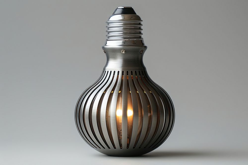 Light bulb in titanium texture light lightbulb lamp.