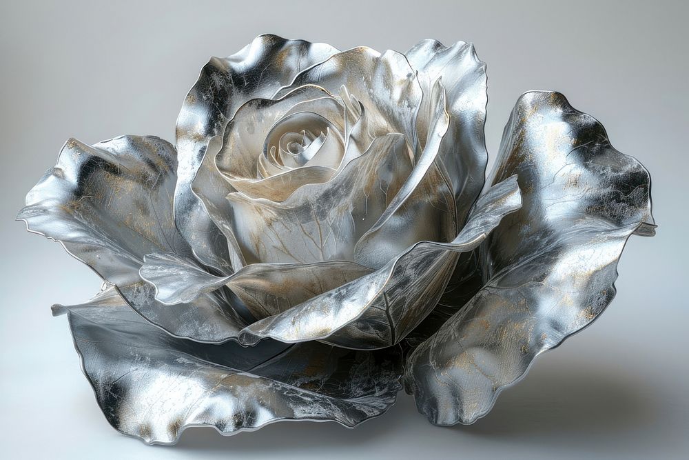 Rose in titanium texture rose flower plant.