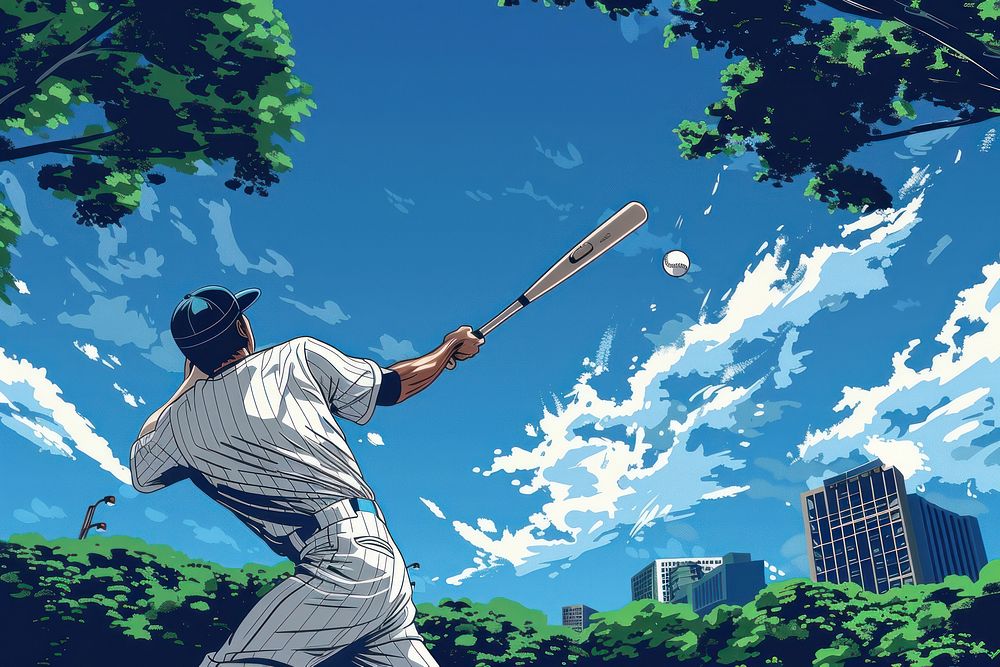 Man playing baseball astronomy softball outdoors.
