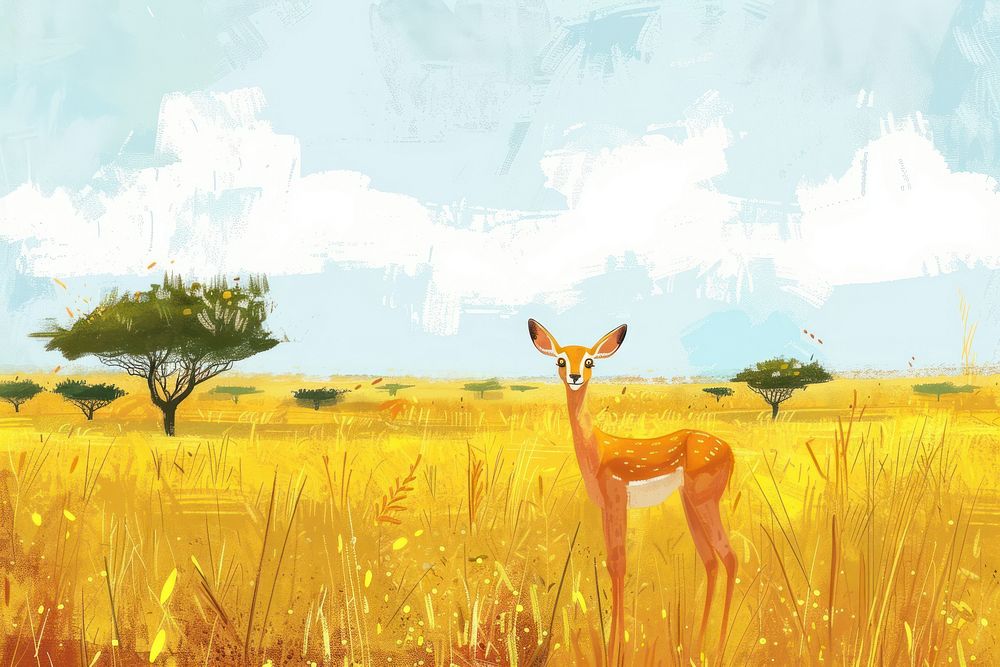 Safari antelope savanna field grassland.