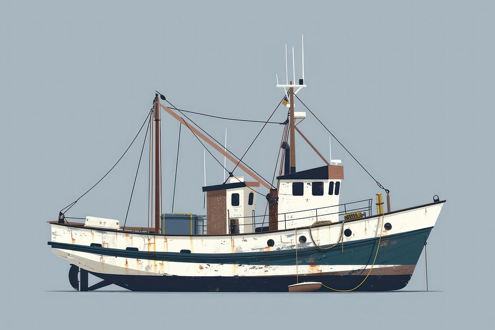 Old trawler transportation watercraft sailboat.