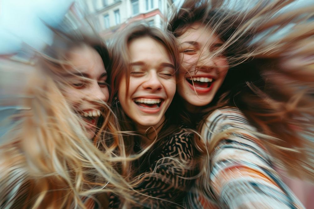 Women friend group laughing photo photography portrait.