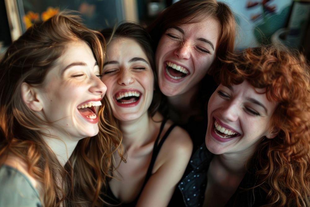 Women friend group laughing wedding person female.