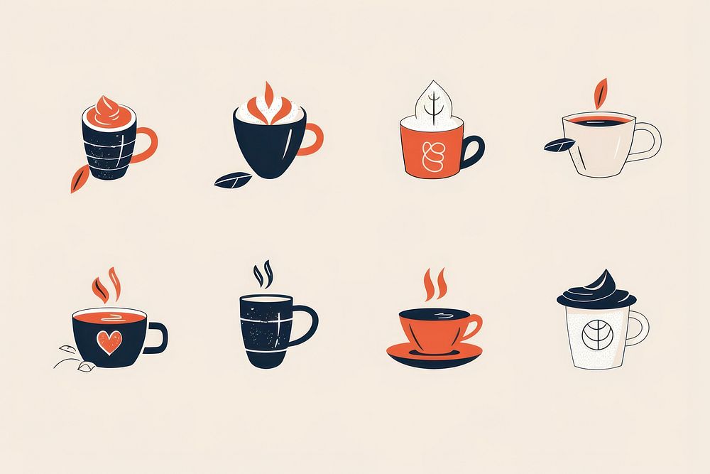 Coffee illustration beverage cutlery saucer.