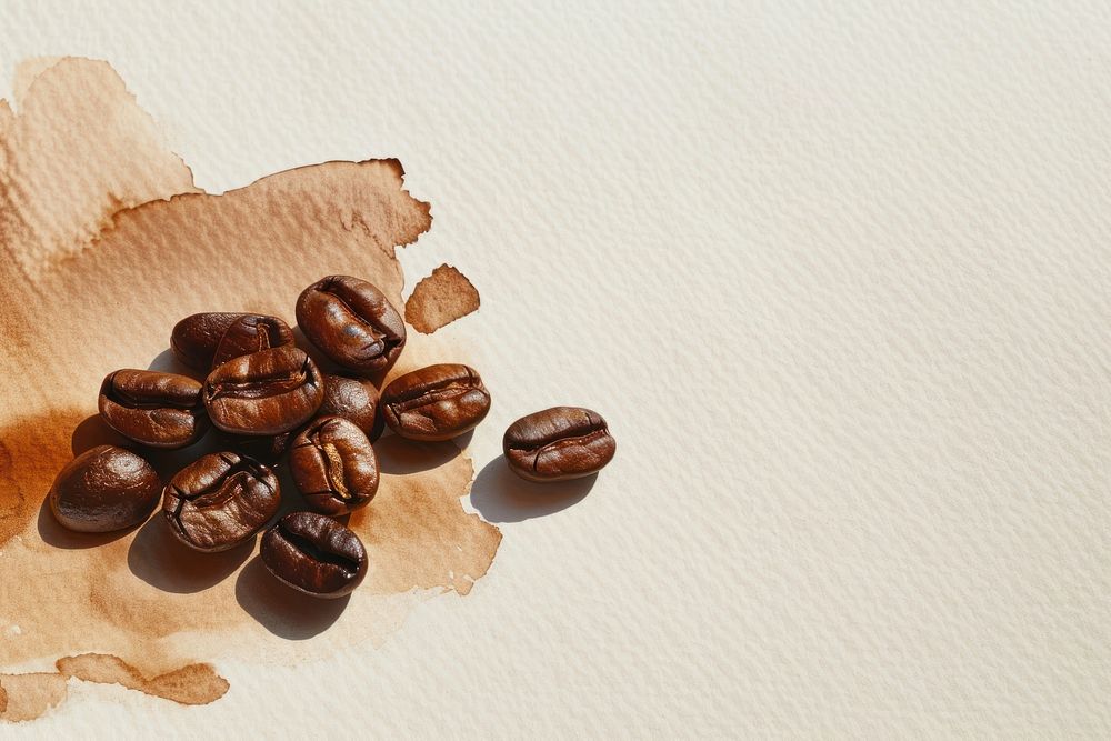 Coffee beans beverage drink bread.