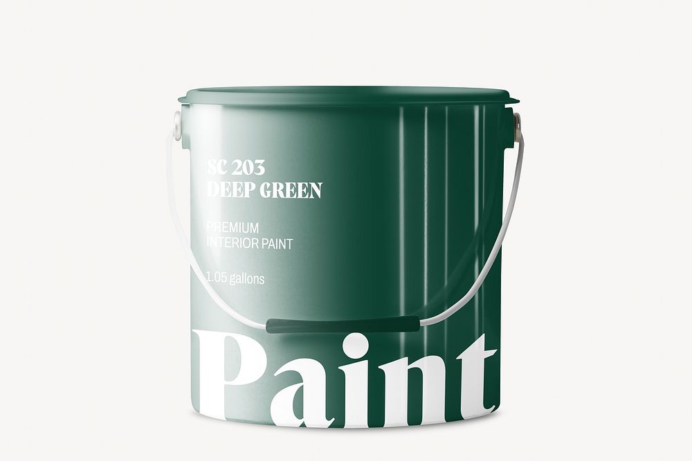 Deep green paint bucket