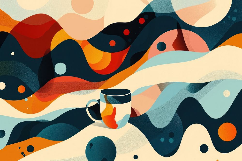 Coffee graphics painting pattern.