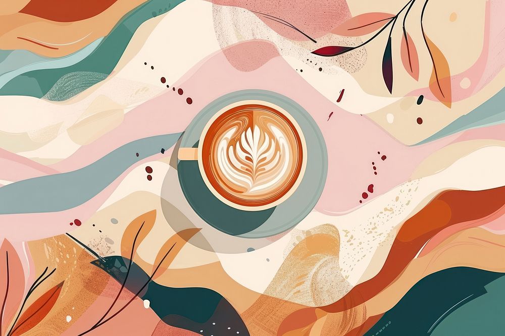 Coffee graphics beverage painting.