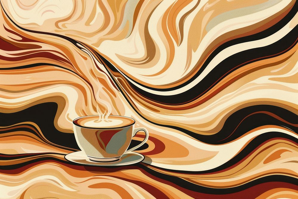 Illustration of coffee painting art beverage.