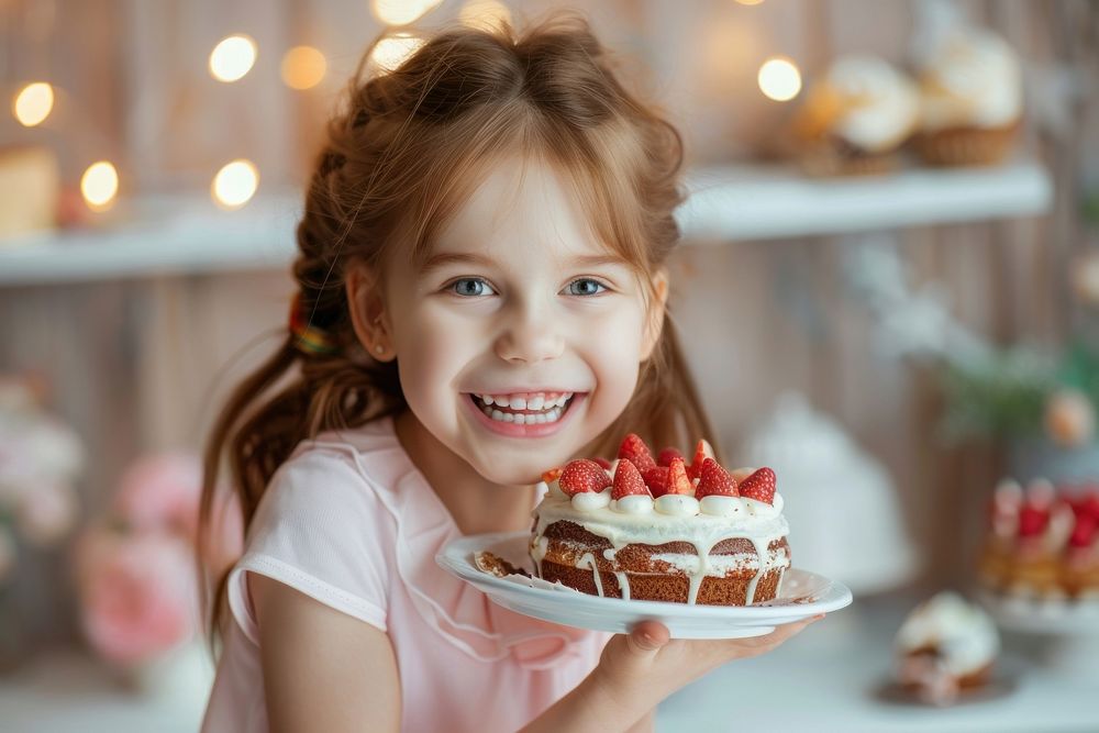 Little girl cake dessert people.