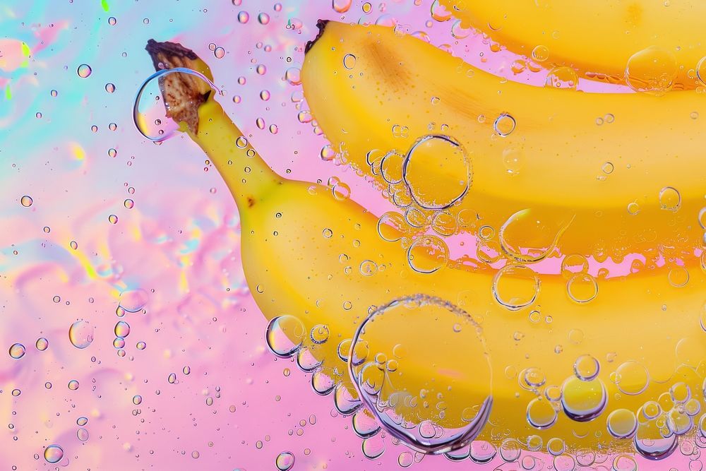 Bananas oil bubble produce fruit plant.